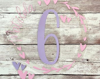 Iron-on birthday wreath, custom text, iron-on applique, personalized