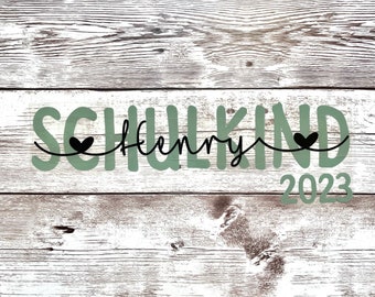 Bügelbild Schulkind 2024 & Name, Bügelbild Schultüte, personalisiert