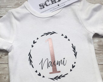 Geburtstagsshirt Kranz, personalisiert, Shirt Geburtstag mit Namen