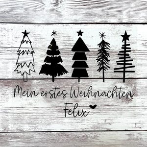 Quadretto termoadesivo "Il mio primo Natale", personalizzato con nome, regalo di Natale