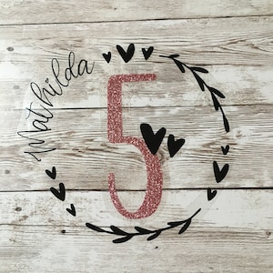 Guirlanda de aniversário para passar a ferro, texto personalizado, aplicação de passar a ferro, personalizada