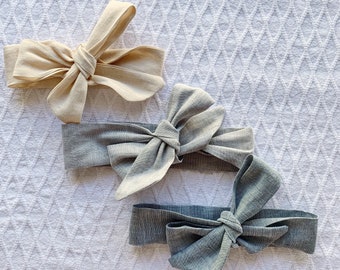 Linen Head tie (Bow style)