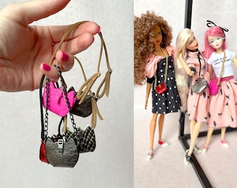 Adorables sacs messagers en forme de chat, sacs à bandoulière. Accessoires BJD. pour les poupées : 12 pouces à l’échelle 1/6. miniatures