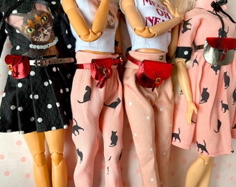 Des sacs de ceinture en papier lavables en métal, des sacs banane pour poupées. Accessoires BJD. pour les poupées : 12 pouces à l’échelle 1/6. miniatures