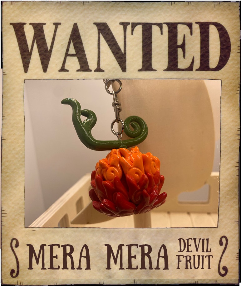 Mera Mera no Mi【Devil Fruit】| Keychain | Vermillion | Kawaii | Logia-type |  One Piece |