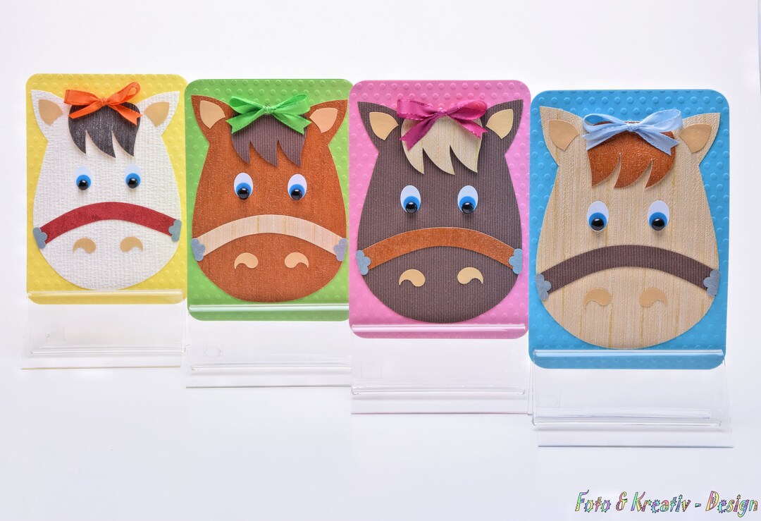 Pferde Einladungskarten Set - 12 Stück Mit Umschlägen Für Kindergeburtstag