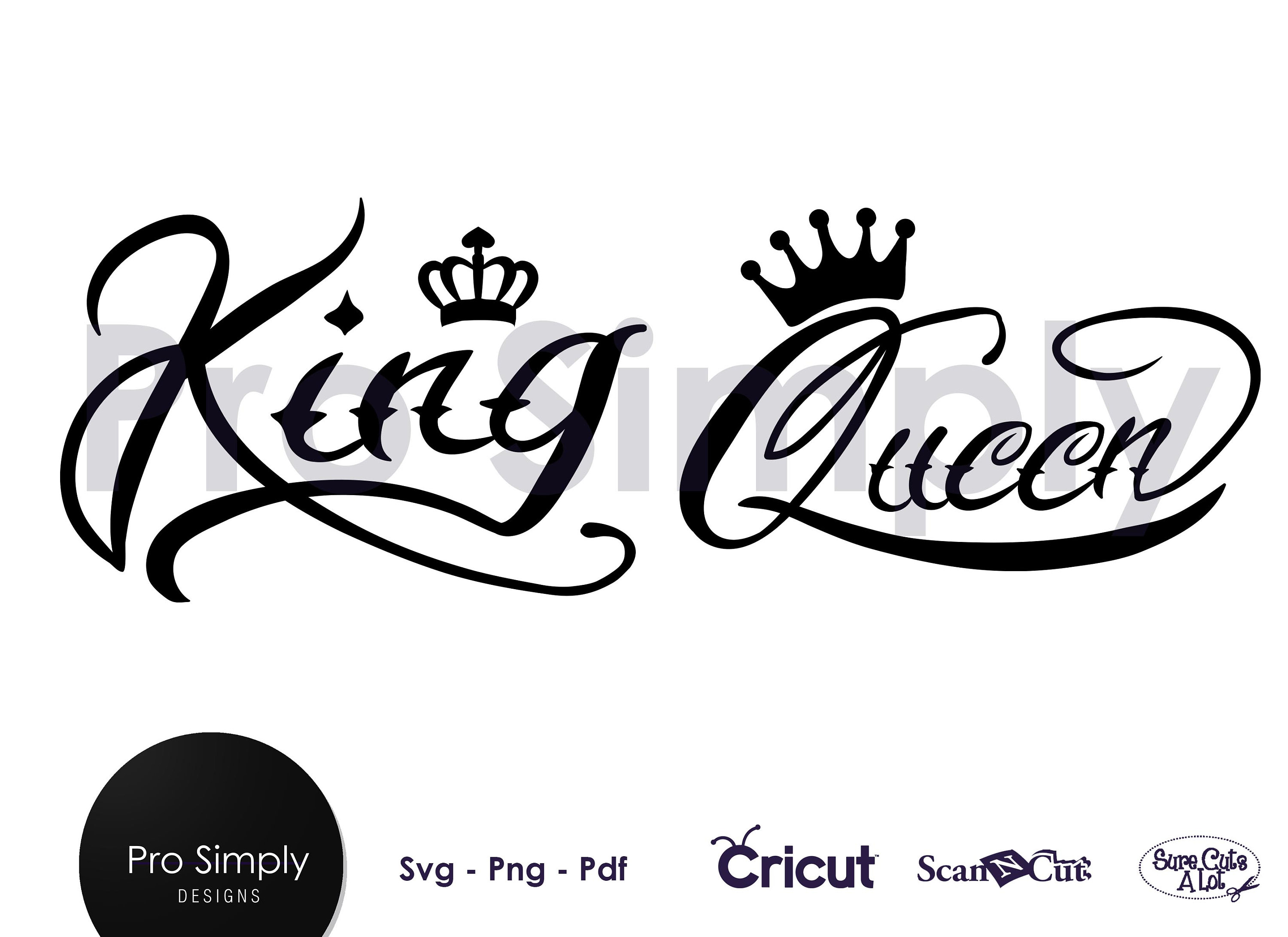 Download King Queen SVG PNG PDF File t-shirt Svg svg Vector art | Etsy