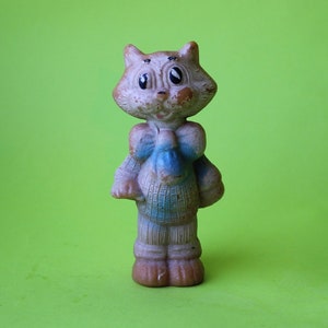 Very rare USSR toy, soviet rubber toy, vintage toy, USSR toy, cat Leopold, USSR cat, soviet cat, rubber cat, soviet rubber cat, retro cat.