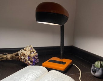 Retro Orange Schreibtischlampe, flexible Vintage Tischdekoration