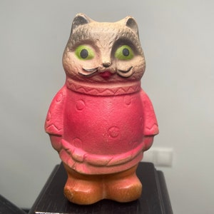 Very rare soviet rubber toy cat, soviet rubber toy, vintage toy, USSR toy, cat, USSR cat, soviet cat, rubber cat, retro cat.