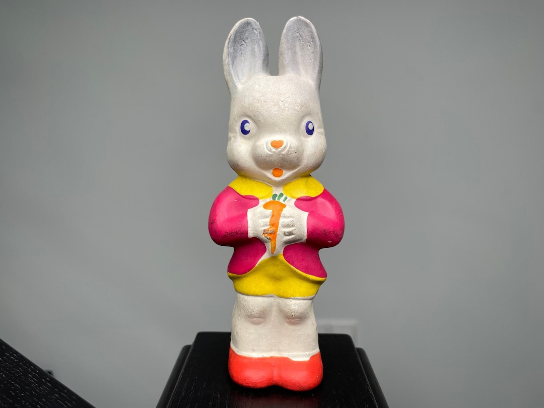 Unique Soviet Rubber Toy Hare, Vintage Hare Toy, USSR Toy, USSR Hare ...