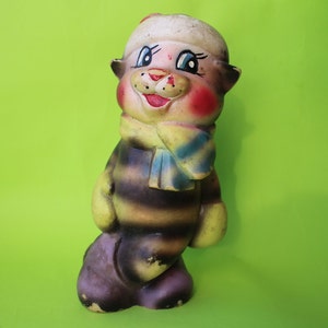 USSR toy, soviet rubber toy, vintage toy, USSR toy, cat Matroskin, cartoon Prostokvashino, USSR cat, soviet cat, rubber cat.