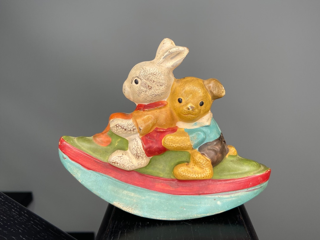 Soviet Rubber Toy Hare and Dog, Vintage Toy Hare, USSR Rubber Toy Hare ...