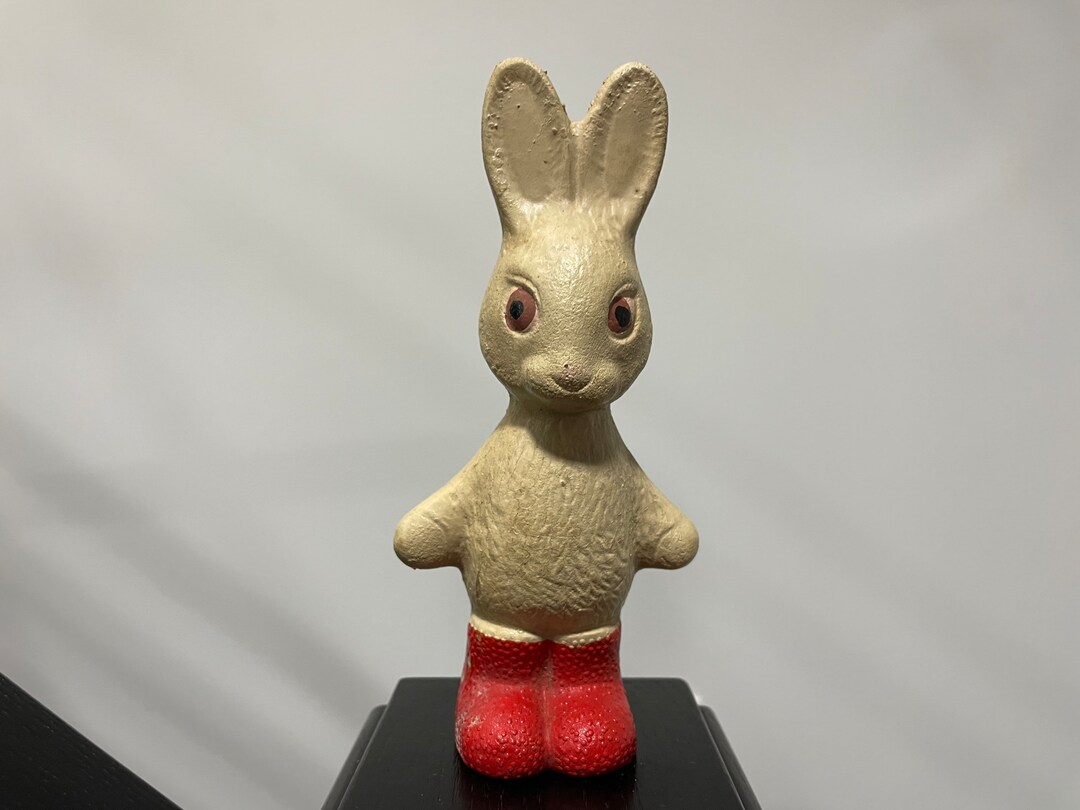 Soviet Rubber Toy Hare in Red Boots, Vintage Toy Hare, USSR Rubber Toy ...