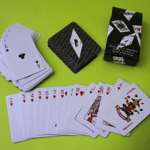 NOS, mini carte da gioco, mazzo di carte vintage, carte da gioco mini molto rare, gioco di strada, vecchie carte da gioco mini, mazzo retrò di mini carte.