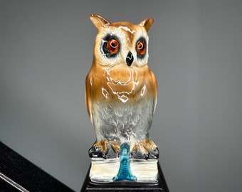 Germany vintage perfume lamp owl, ceramic night light owl, vintage TV lamp owl, retro porcelain light, table home decor, perfume lamp owl.