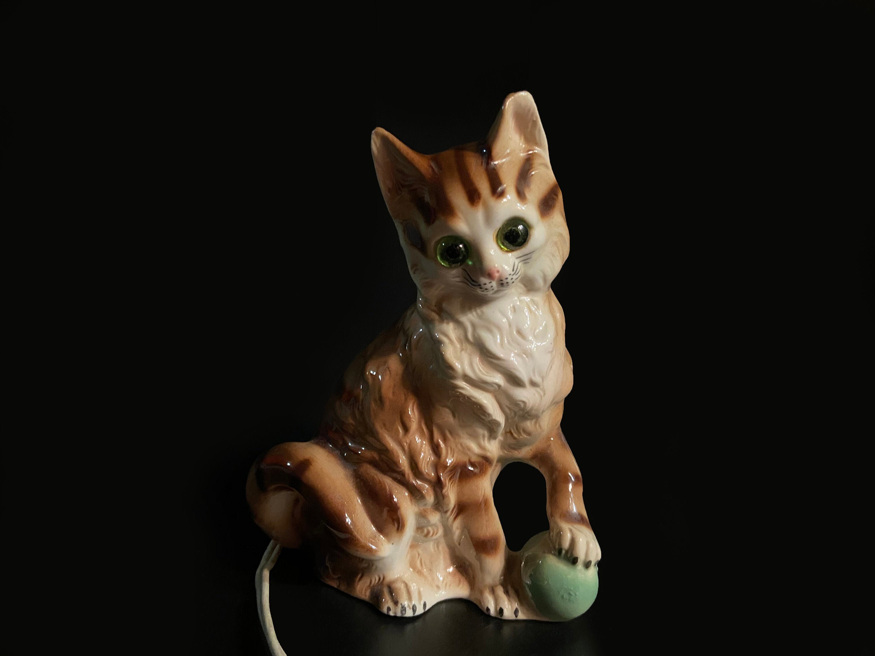 sehr seltene ddr keramik nacht licht katze vintage porzellan etsy