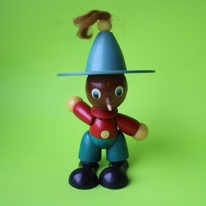 Wood rare Pinocchio, wooden toy, vintage toy, retro toy Pinocchio, Buratino, Pinocchio, golden key, vintage wooden Pinocchio, rare toy, toy.