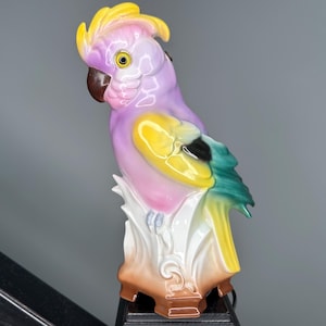 Vintage lamp cockatoo, perfume lamp parrot, night light cockatoo, table lamp parrot, Germany lamp cockatoo, old light.