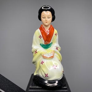 Vintage perfume lamp geisha, vintage TV lamp geisha, perfume lamp girl, oil lamp, candle lamp, scent lamp, ceramic night light girl.