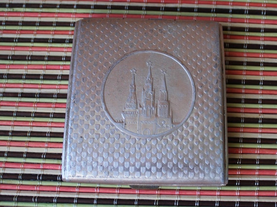 Soviet Cigarette Case, Soviet Cigarette Stub, USSR Metal Cigarette Stub,  Vintage Cigarette Stub, Aluminum Tobacco Box, Card Holder