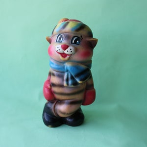 USSR toy, soviet rubber toy, vintage toy, USSR toy, cat Matroskin, cartoon Prostokvashino, USSR cat, soviet cat, rubber cat.