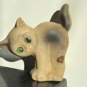 Unique soviet rubber toy cat, soviet rubber toy, vintage toy, USSR toy, cat, USSR cat, soviet cat, rubber cat, retro cat, red triangle.