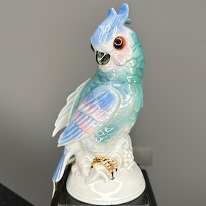 Vintage TV lamp cockatoo, Germany 1940's perfume lamp parrot