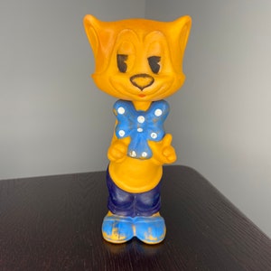Very rare USSR toy, soviet rubber toy, vintage toy, USSR toy, cat Leopold, USSR cat, soviet cat, rubber cat, soviet rubber cat, retro cat.