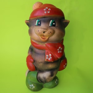 USSR toy, soviet rubber toy, vintage toy, USSR toy, cat Matroskin, cartoon Prostokvashino, USSR cat, soviet cat, rubber cat.