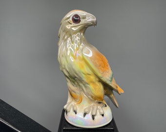 Very rare gdr ceramic night light, vintage porcelain lamp, retro porcelain light, table home decor, night light eagle, perfume lamp eagle.