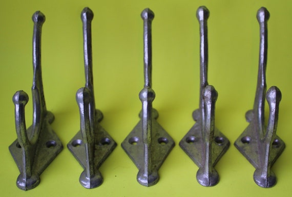 Soviet Hooks, Set of 5 Soviet Wall Hooks, Soviet Coat Hook, Metal