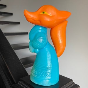 Soviet plastic toy, vintage toy, USSR toy, fox, USSR fox, soviet fox, plastic fox, soviet plastic fox, retro doll, animal, plastic animal.