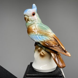 Very rare gdr ceramic night light, vintage porcelain lamp, retro porcelain light, table home decor, night light parrot, perfume lamp parrot.