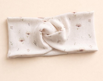 Haarband Stirnband Mädchen Damen Retro  Blumen floral Rippjersey