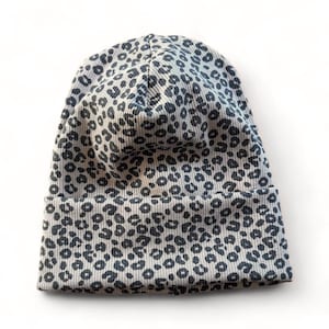 Hipster Beanie Hat Leo Look Brown Grey