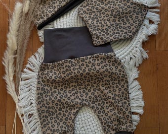 Baby Set Pumphose Halstuch Mütze Leo Look