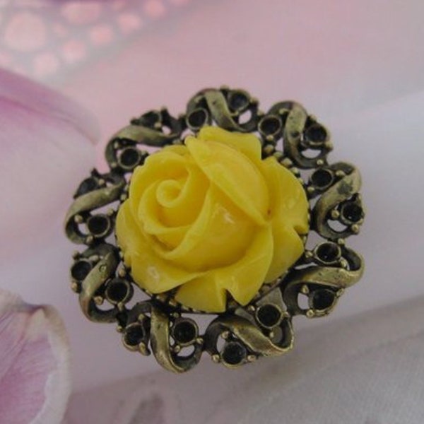 Ring mit gelber Rose " Vivian"