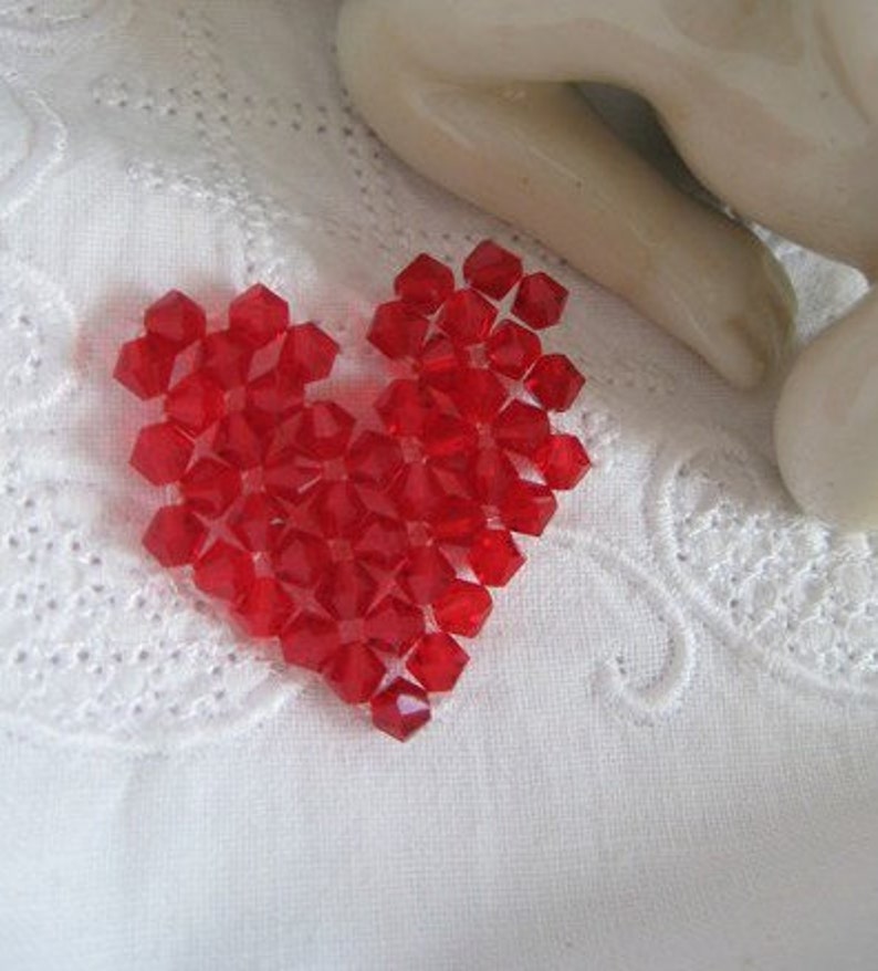 pearl heart A red sparkle heart for sewing heart