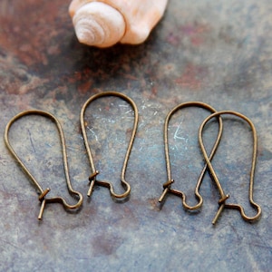 Ear Hook 25 x 11mm Bronze Vintage Style Earrings Kidney Earrings Jewelry Material 10/30pcs