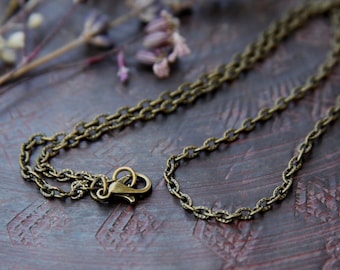 Chain filigree bronze colored 40 cm/46 cm necklace vintage style chain with clasp retro 1/3 pieces