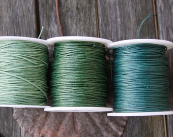 Baumwollband Wachsschnur MIX *Wald & Wiese * Mint Grün Petrol Wachsband 1mm Halskette 6 Meter hellgrün grün petrol