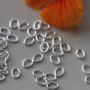 Biegeringe 6mm x 4,5 mm Oval Silber Binderinge Ringe silbern Verbinder Ring offen