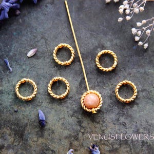 Ringe Anhänger Fassung 6mm Perlen Gold antik Verbindungsringe geschlossen Verbinder Charm Perlenrahmen Perlenfassung 10 Stück