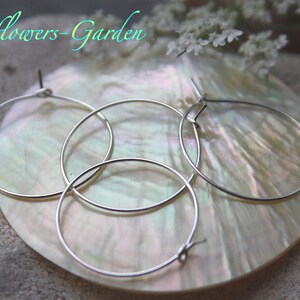 Creolen 25mm Edelstahl // silberfarben Ohrringe Kreise Loops Weinglasringe Rohlinge versilbert Ohrhaken 10 Stück