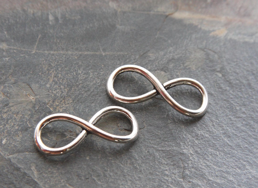 Infinity Connector 32mm Silver Infinity Silver Plated Knot Statement ...