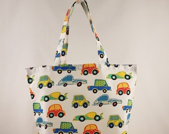 Stoffbeutel „Autos“ – große Stofftasche (37 x 28 cm)