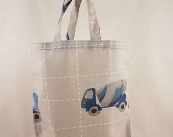 Stoffbeutel „Baustellenfahrzeuge“ - kleine Stofftasche (27 x 23 cm)