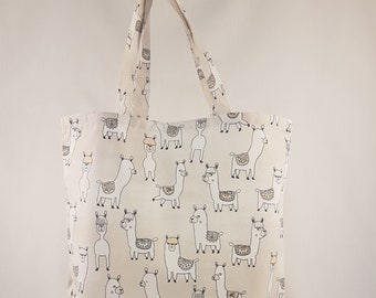 Cloth bag “Llamas” - large fabric bag (37 x 28 cm)