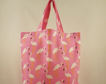 Sac en tissu « Flamingo » - petit sac en tissu (27 x 23 cm)